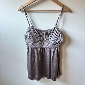 INC International Concepts Brown Silk Tank Top